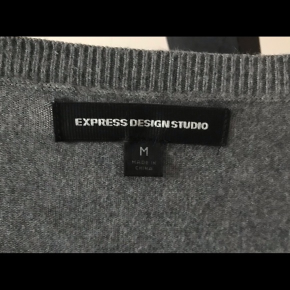 Express Grey Dress Crystal Button Cardigan M - Picture 6 of 6